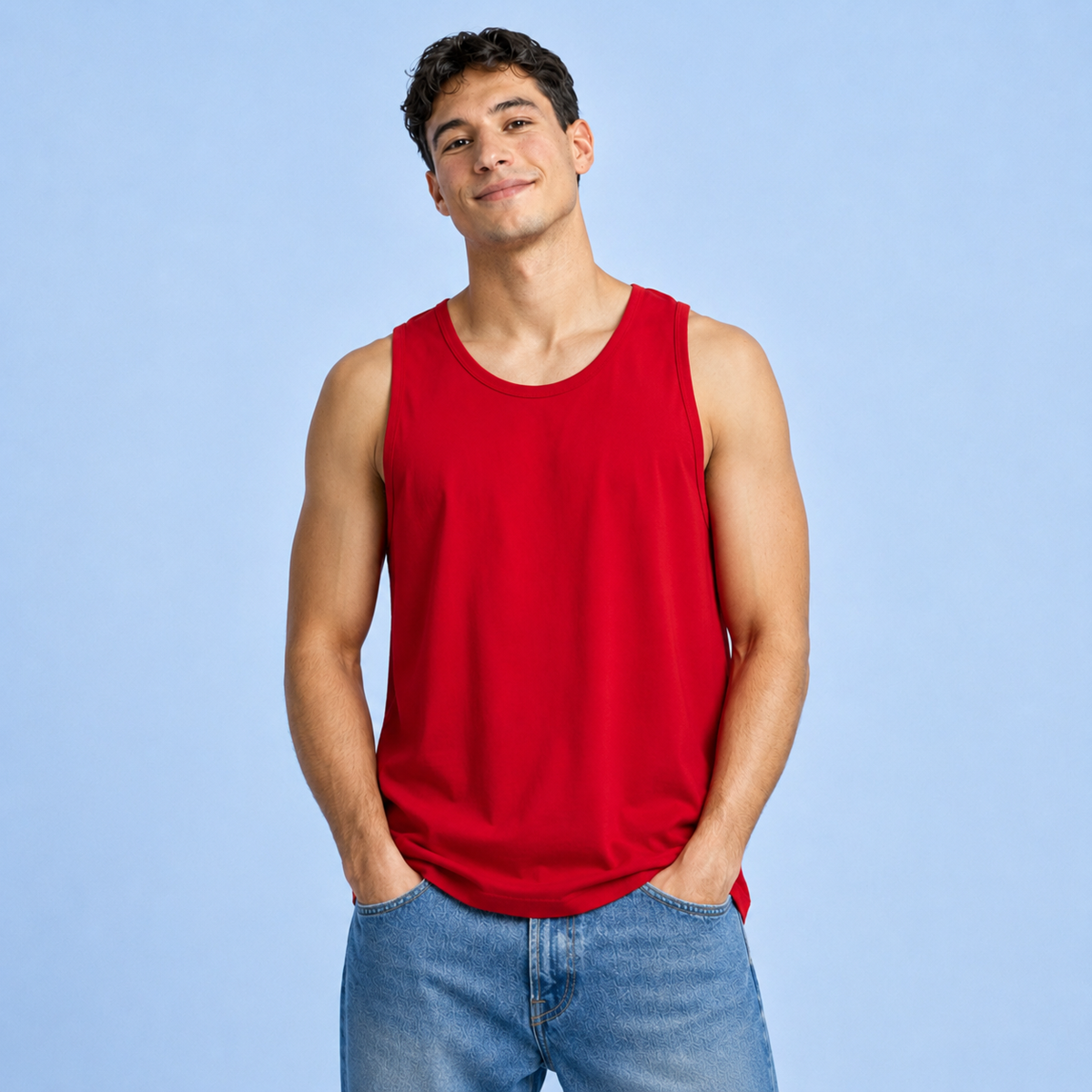 Playera sin mangas Tank Top para Hombre 100% Algodón