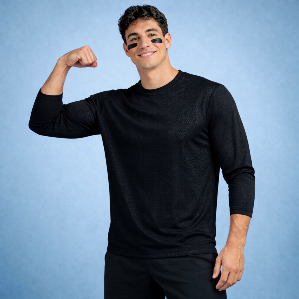Playera Deportiva Dry Fit Manga Larga Hombre Protección Solar Uv Upf 25+
