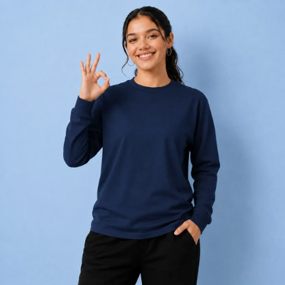 Playera Manga Larga Mujer 100% Algodón Varios Colores