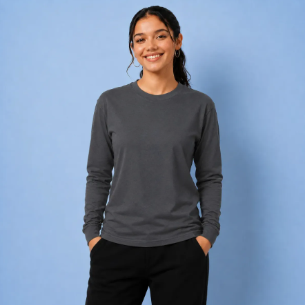 Playera Manga Larga Mujer 100% Algodón Varios Colores