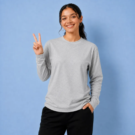 Playera Manga Larga Mujer 100% Algodón Varios Colores