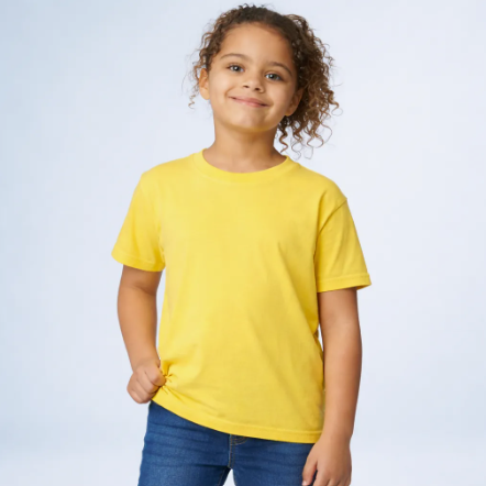Playera Niña Cuello Redondo Manga Corta 100% Algodón Colores