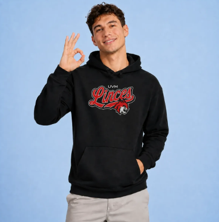 Sudadera Linces UVM Hombre 100% Algodón Negro