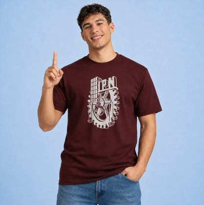 Playera Ipn Escudo Hombre Marrón Politécnico