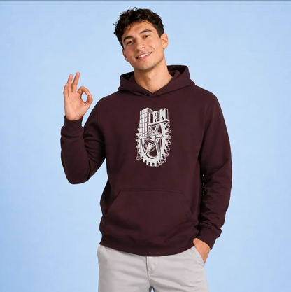 Sudadera Ipn Escudo Hombre Color Marrón Politécnico