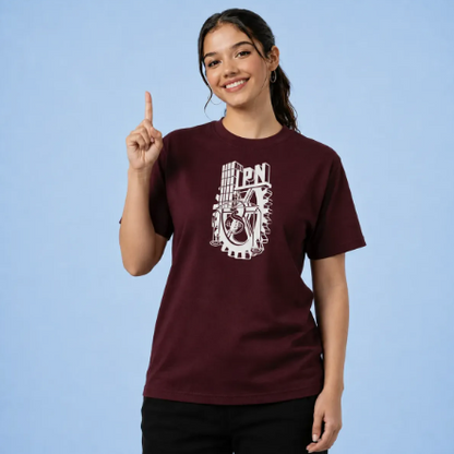 Playera Ipn Escudo Mujer Marrón Politécnico