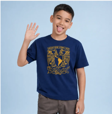 Playera Unam Escudo Niño Color Marino