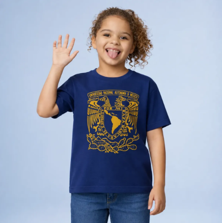 Playera Unam Escudo Niña Color Marino