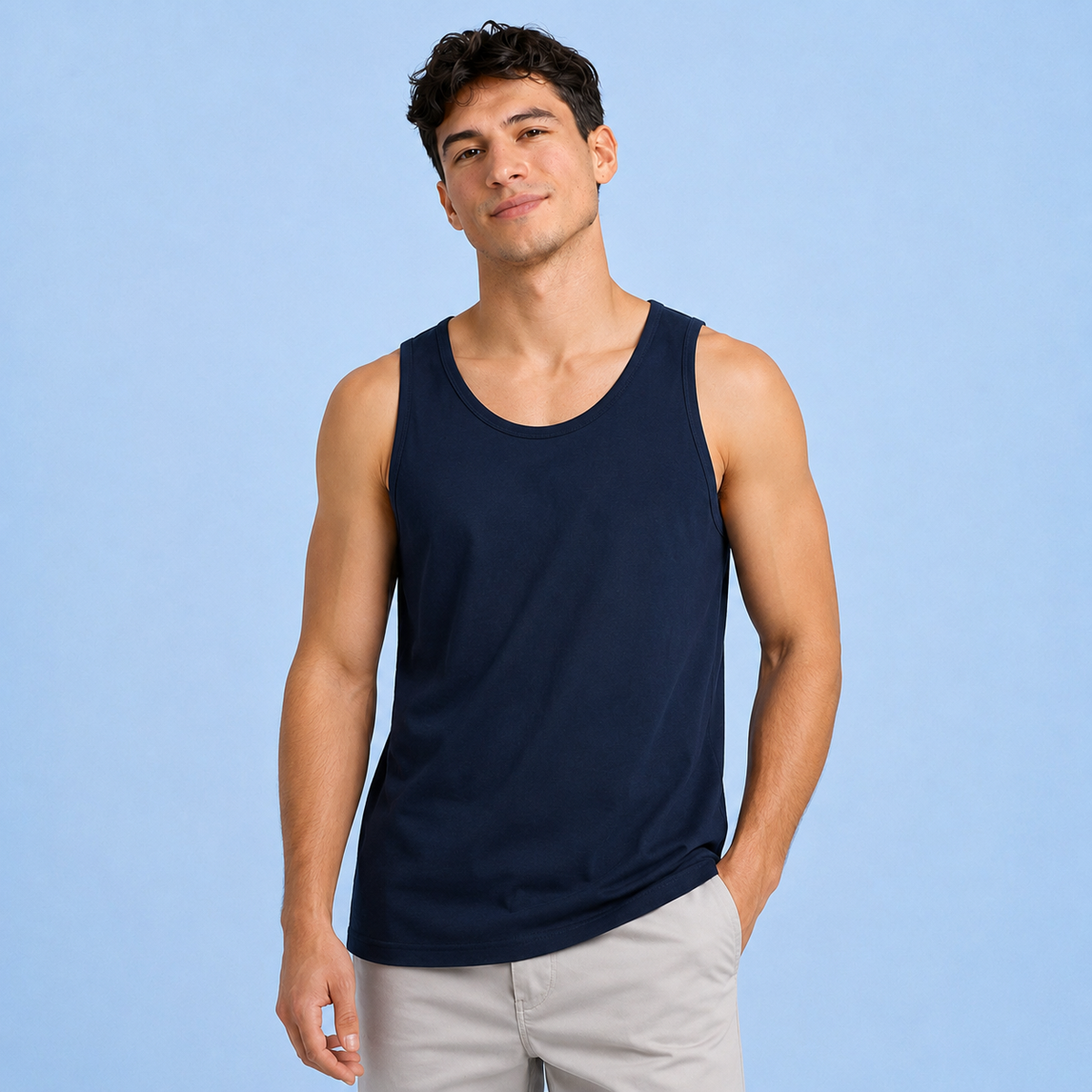 Playera sin mangas Tank Top para Hombre 100% Algodón
