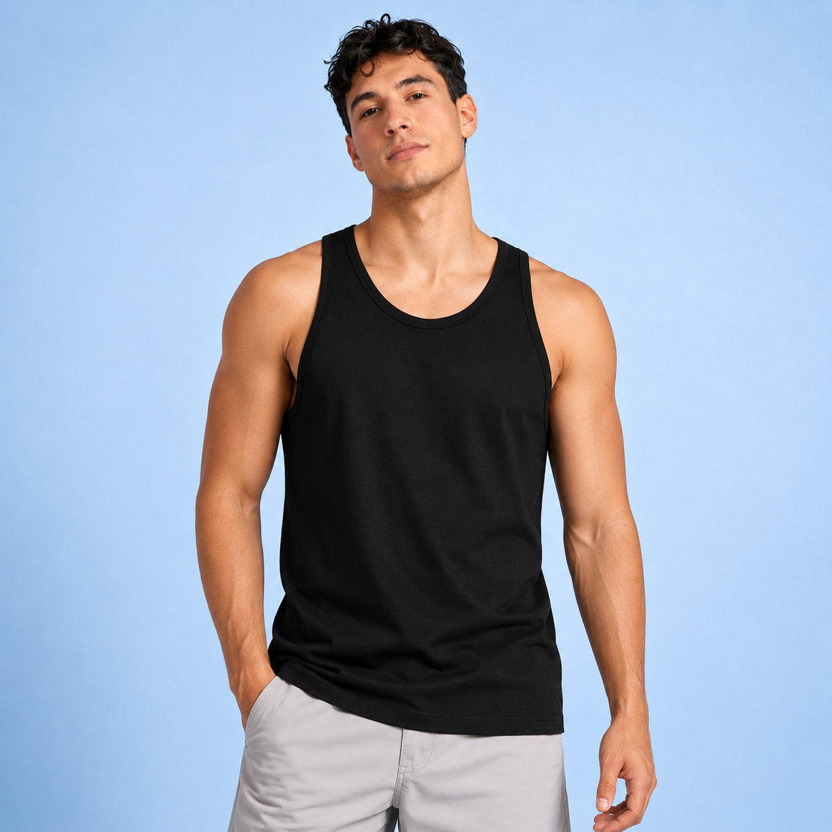 Playera sin mangas Tank Top para Hombre 100% Algodón