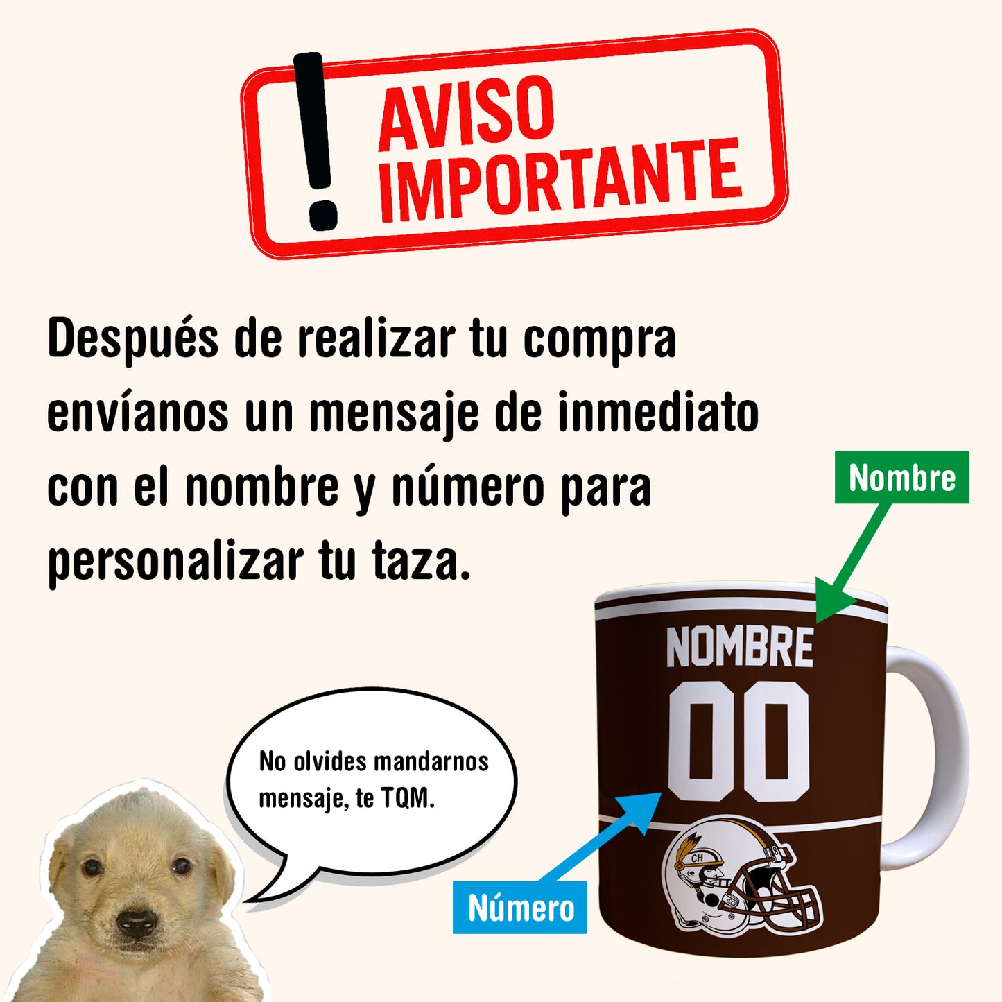 Taza Personalizada Coyoacán Cherokees FADEMAC Football Americano